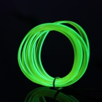 Led неон с монтажным шлейфом (автомобильный),  (EL провод) 2,3 мм, 360 °, зеленый (салатовый), 3 м., с разъемом для подключения