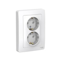 BLANCA С/У РОЗЕТКА ДВОЙНАЯ С ЗАЗЕМЛЕНИЕМ СО ШТОРКАМИ, 16А, 250В, БЕЛЫЙ BLANCA С/У РОЗЕТКА ДВОЙНАЯ С ЗАЗЕМЛЕНИЕМ СО ШТОРКАМИ, 16А, 250В, БЕЛЫЙ
