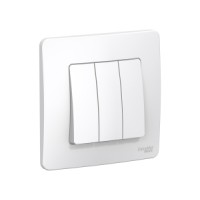 BLANCA С/У 3-КЛАВИШНЫЙ ВЫКЛЮЧАТЕЛЬ (CХ.1+1+1), 10А, 250B, БЕЛЫЙ