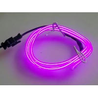 EL провод (Led гибкий неон), 5 метров, фиолетовый, 2,3 мм, с разъемом для подключения.