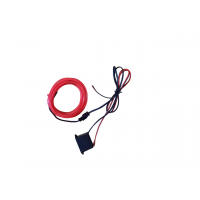 Led гибкий неон узкий (EL провод) 2,3 мм, розовый, 5 м, с разъемом для подключения