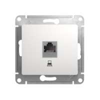 GLOSSA РОЗЕТКА компьютерная RJ45 кат.5E. механизм. БЕЛЫЙ 