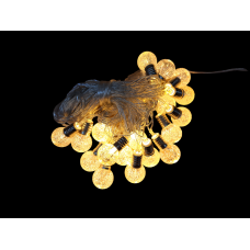 Светодиодная гирлянда "Лампочки", 20 LED, соединяемая, 220 вольт, 6 метров, цвет Желтый
