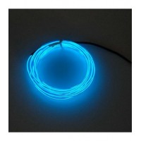 Led гибкий неон узкий (EL провод) 2,3 мм, синий, 3 м, с разъемом для подключения