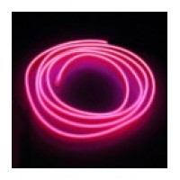 Led неон с монтажным шлейфом (автомобильный),  (EL провод) 2,3 мм, 360 °, розовый, 1 м., с разъемом для подключения