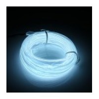 Led неон с монтажным шлейфом (автомобильный),  (EL провод) 2,3 мм, 360 °, белый, 5 м., с разъемом для подключения