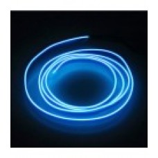 Led неон с монтажным шлейфом (автомобильный),  (EL провод) 2,3 мм, 360 °, синий, 1 м., с разъемом для подключения