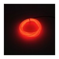 Led гибкий неон узкий (EL провод) 2,3 мм, красный, 10 м, с разъемом для подключения